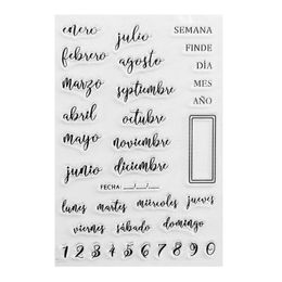 50JC Silicone Stamp Spanish Dates Clear Seal DIY Paper Card Craft Art Handmade Gift for Photos Album Making Decorating Tool