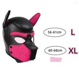 Party Masks XL Code Brand Increase Large Size Puppy Cosplay Padded Rubber Full Head Hood Mask With Ears For Men Women Dog Role Pla2026580