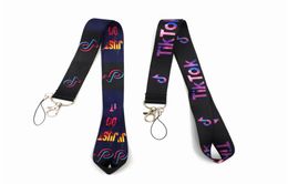 Tik Tok Lanyard Burgundy Black Neck Strap Keychain ID Holder Keyring for Keys Phones Bags 20pcs8545973