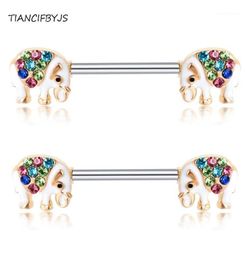 TIANCIFBYJS Nipple Barbell Piercing Earring Carlitage 14G Stainless Steel Whole Body Jewelry Crystal Nipple Rings Bars 20pcs16941459