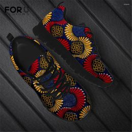 Casual Shoes FORUDESIGNS African Print Tribe Floral Pattern Women Flats Breathable Spring/Autumn Lace Up Sneakers Brand Design