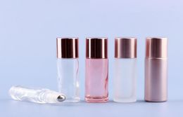 5ml Roll On Perfume Bottle Glass Metal Roller Ball Essential Oil Fragrance Container 10ml Rose Gold4458765