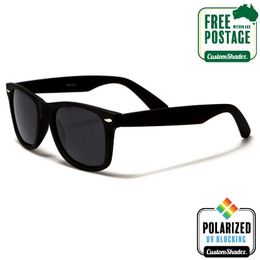 Polarised Retro Sunglasses - Matte Black Frame- Mens / Womens - Free Postage Aus