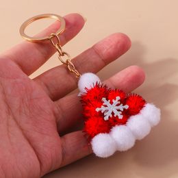 Cute Christmas Tree Keychain Santa Claus Bell Snowflake Pendant Keyrings Gift for Christmas Women Girls Bag Accessories