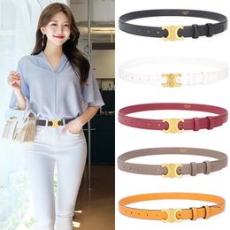 Women's leather belt pure cowhide all-in-one jeans decorative belt simple INS fashion belt women