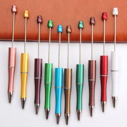 Pens Plastic Beadable Pen Bead Pens Funny Ballpoint Ball Pen for Kids Students Personalised Stationery Gifts Office School Supplies