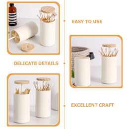 Flossers Home Toothpick Holder Pressing Type Dispensers Hand Pressure Simple Wood Household Container