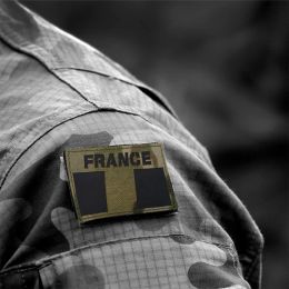 Infrared Reflective IR France Flag Patch Hook and Loop National Flag DIY Emblem Morale Tactical Military Armband Badges Applique