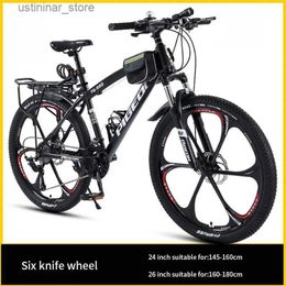 Bikes Ride-Ons New Design Mountain Bike 26Inch Disc Brake 21/24/27/30Speeds Off Road Cycling Outdoor Adults MTB Mountain Bicycle L47