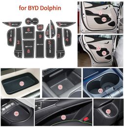 Anti-Slip Gate Slot Cup Mat for BYD BYD Dolphin Non-Slip Door Groove Pad Rubber Coaster Accessories 14Pcs/Set