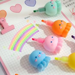 Pack of 6Pcs Giant star Creative Cute Octopus Shaped Highlighter,Pastel Highlighter Set,Chisel Tip Marker Pen