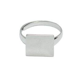 Beadsnice Square Ring Blanks 925 Sterling Silver Ring Setting with 12 mm Square Flat Pad DIY New Year Gift Silver Rings ID 334903065134