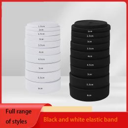 Multi-size Black And White Crochet Elastic Band High Elastic Latex Knitted Waistband Elastic Band Rubber Band Sewing Accessorie