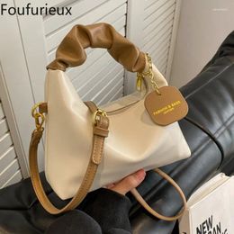 Waist Bags Foufurieux Women's Shoulder 2024 PU Leather Purses And Handbags Female Shopper Fashion Casual Solid Colour Handle WOMEN