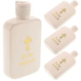 Vases 4 Pcs Baptismal Holy Water Bottle Vintage Decor Small Plastic Bottles Girl Empty For Decoration Apothecary Wedding Decorations