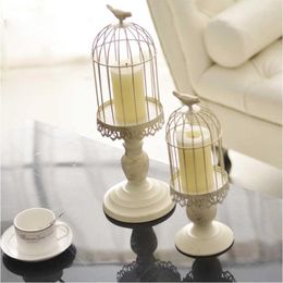 Candle Holders Candlestick Home Decoration Wedding Centrepiece Nordic Table Centre Modern Metal Vintage Bird Cage Hollow Lantern