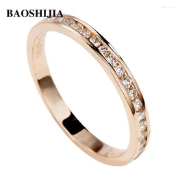 Cluster Rings BAOSHIJIA Solid 18k White/Rose Gold Natural Diamond Ring Women's Handcrafted Jewelry Exquiste Art Deco Antique