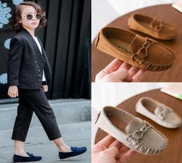 Kids Boys039 Suede Leather Loafer Flats Casual SlipOns Toddler Soft Shoes Boat Girls Dress Shoes Knot Loafers ShoesFlats3965218