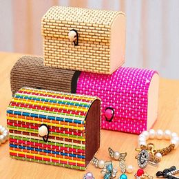 Creative Bamboo Wooden High Capacity Case Cute Jewellery Box Ring Necklace Earrings Storage Boxes