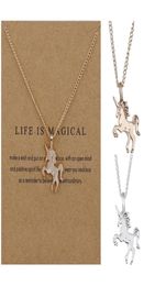 New Fashion Women Unicorn Horse Pendant Necklace Plating Chain Choker Christmas Jewellery Lovely Gift 5118675