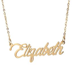 Pendant Necklaces Elizabeth Name Necklace Personalised Stainless Steel Women Choker 18k Gold Plated Alphabet Letter Jewellery Friend2722918