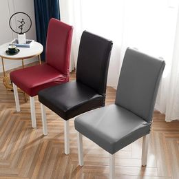 Chair Covers Waterproof Cover PU Leather Fabric Big Elastic Seat Stretch Case For Home Banquet
