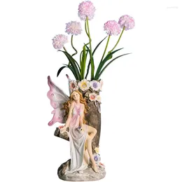 Vases European Vase Fitting Simulation Flower Set Table Creative Resin Dried Arrangement Decoration Gold Fengshui