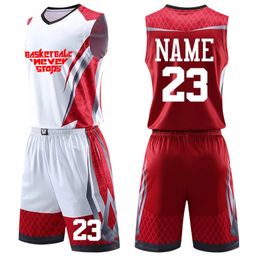 Custom Print Men Kids Basketball Jersey Sets Child College tracksuits Breathable Uniforms Girls Sports clothing 240402