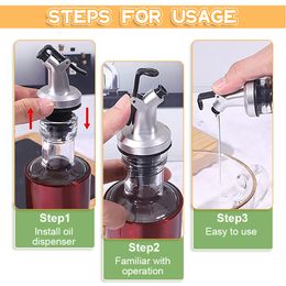 Oil Bottle Stopper Cap Olive Oil Dispenser Lock Wine Pourer Sauce Nozzle Liquor Leak-Proof Plug Bottle Stopper Kitchen Tool