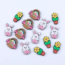 10pcs New Silicone Focal Beads BPA Free Easter Rabbit Baby Teether Toy DIY Pacifier Chain Pendant Jewellery Pen Making Accessories