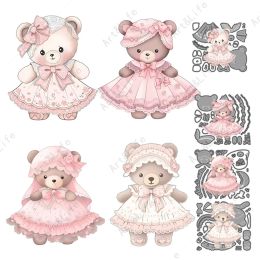 2023 New Crafts Cutting Dies Little Bear Baby Girls Stencils For Scrapbooking DIY Cards Embossing Cut Die Decorative Crafts