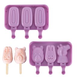 Silicone Ice Cream Mould Popsicle Moulds with Lid DIY Homemade Ice Lolly Mould Ice Cream Popsicle Ice Pop Maker Mould