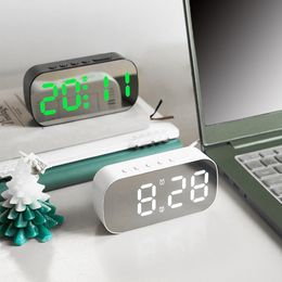 Mirror Table Clock Digital USB Alarm Snooze Display Time Night LED Light Desk Desktop Electronic LED Clocks Gifts for Children