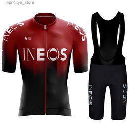 Cycling Shorts Summer Cycling Clothing 2024 Mens Mtb Pants INEOS Sports Set Shorts Ma Costume Bike Jersey Mens Sets Clothes Man Bib Uniform L48