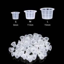 Supplies 100/1000pcs Plastic Tattoo Ink Cups 8mm 11mm 15mm Tattoo Ink Cups Holder Container Pigment Ink Caps Tattoo Accessories