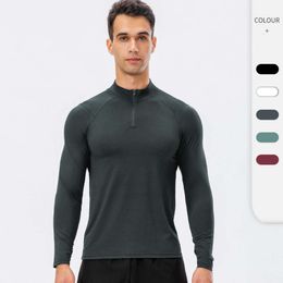 Designer Mens Hoodies Sweatshirts Mens Autumn and Winter Fitness Long Sleeved Quick Drying Running Training Suit with Half Zipper Slim Fitting Pullover Sports Swea