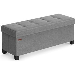 SONGMICS Storage Ottoman, Folding Storage Bench, Ottoman with Storage, Storage Ottoman Bench, for Living Room, Bedroom, 15 x 43.