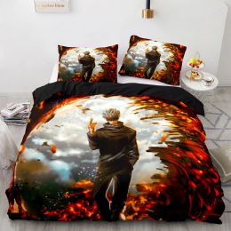 Anime Jujutsu Kaisen Satoru Gojo Bedding Set Boys Girls Twin Queen Size Duvet Cover Pillowcase Bed Kids Adult Home Textileextile