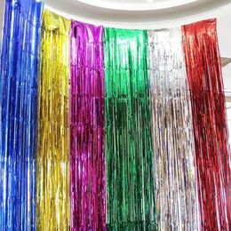 Party Decoration Colorful Laser Rain Curtains Ribbons For Wedding Baby Shower Birthaday Christmas Backdrop Wall Hanging Decorations