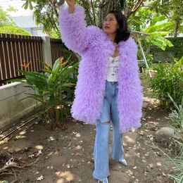 Women's Vests High Street Lavender Layered Tulle Women Jackets Full Sleeves Mid Length Female Vest Custom Made Outfit Outwear