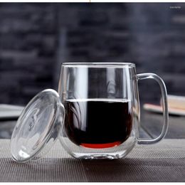 Wine Glasses 250mlQuality Glass Coffee Cups Double Layer Milk Mugs Creative Summer Ice Beer Cup