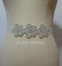 Real Po Crystal Rhinestone Floral Bridal Sashes Belts Handmade Size Wedding Dress Accessory Ribbon Tie Backs 100 Same as 8716686