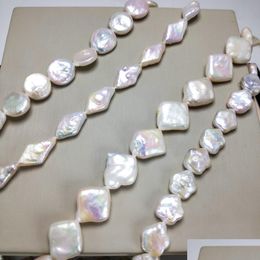Loose Gemstones 100% Natural Baroque Pearl Bead Diy Jewellery Fl Hole 5 Style Mix 40Cm White Beads Christmas Gift Drop Delivery Dhoij