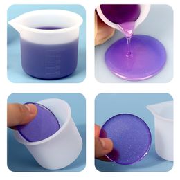 Foldable Silicone Measuring Cup Resin Jewellery Tools DIY Epoxy Resin Glue Pigment Mixing Stirring Tools Measuring Cups With Scale