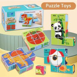 Decompression Toy Children Cartoon Magnetic Cube Building Blocks Play Game Animals Match Puzzles Early Learning Educational Kids Funny Toy Gift 240413