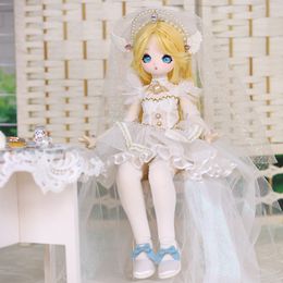 DBS 1/4 BJD 45cm doll Christmas style joint body with dress, wig, make-up face for girl gift