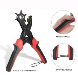 Belt Puncher 6 Round Holes Multifunctional Belt Belt Luggage Plastic Products Leather Paper Card Punch Hole Punch Pliers