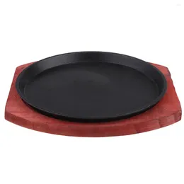 Plates BBQ Non-Stick Grill Pan Steak Stovetop For Induction Cooker Kitchen Supplies (19CM Round)