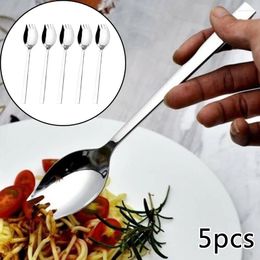 Spoons Accessories Durable Spork Spoon Fork Noodle Silver Soup Stainless Steel Tableware 5pcs Camping Utensils Cutlery