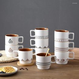 Cups Saucers Ceramic Stacked Cup: Middle Ancient Coffee Cup Japanese Fine Porcelain Water Stackable Children's Drinking
